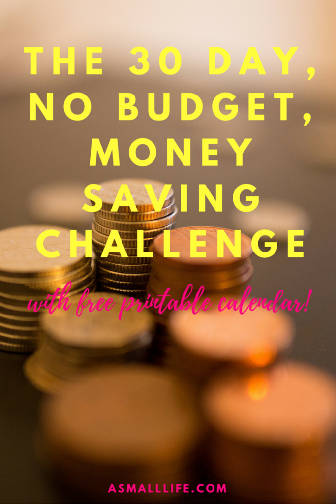 The 30 Day, No Budget, Money Saving Challenge – a small life